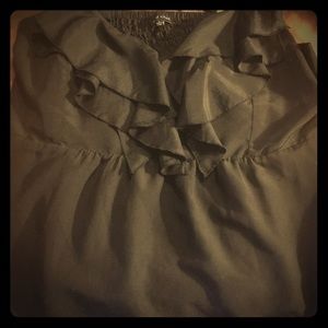 Feminine Black Ruffle Dressy Tank